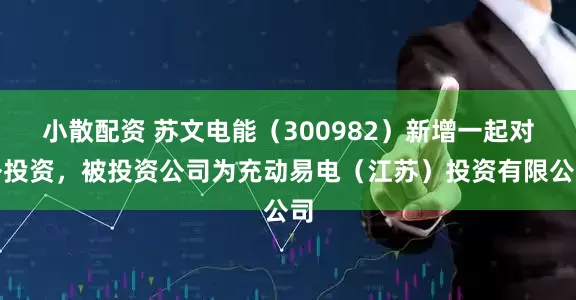 小散配资 苏文电能（300982）新增一起对外投资，被投资公司为充动易电（江苏）投资有限公司